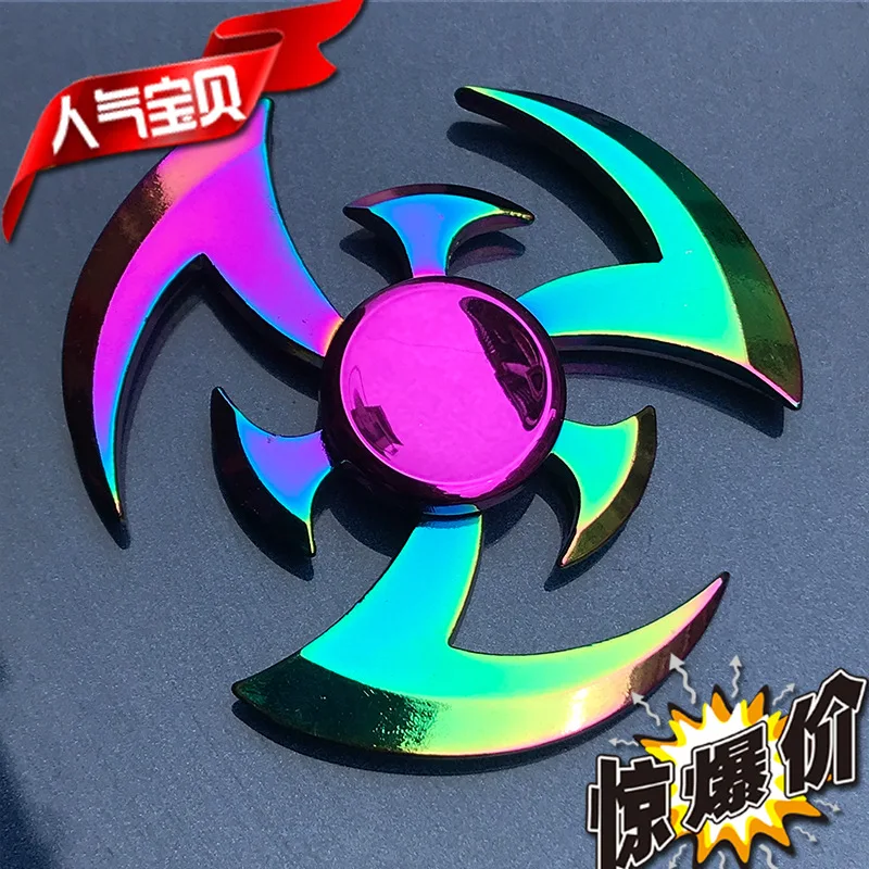 Colorful Fidget Decompression Toy Spinner Finger Spinner Metal Rainbow Color Alloy Metal Anti-Anxiety Toy For Kids Adult 4