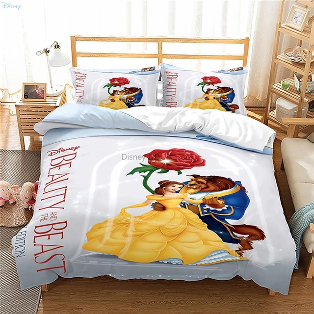 Disney Beauty and The Beast Cartoon Bedding Set for Adult Children