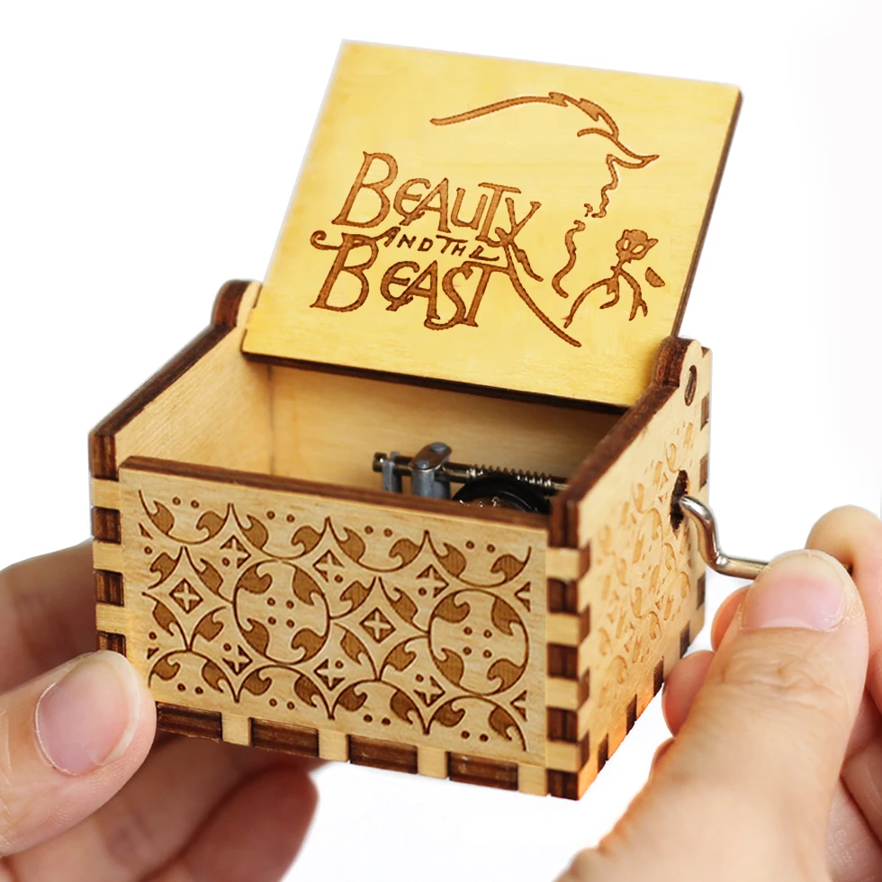 Antique Carved Wooden Music Box Halloween Decor