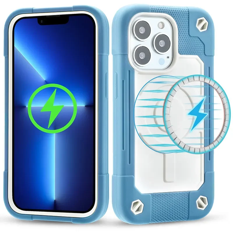 Heavy Armor Shockproof Magnetic Charging Phone Case