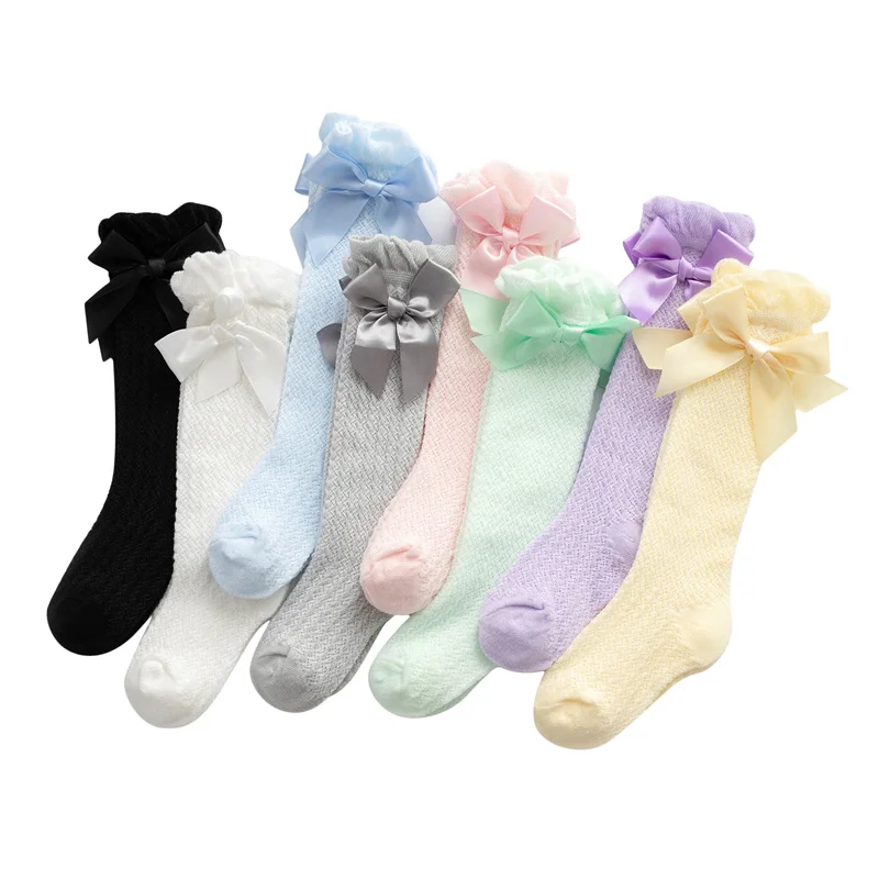 Kids Socks Girl Long Tube Socks Princess Children's Knee High-quality Warm Dance Cute New Bow Long Socks