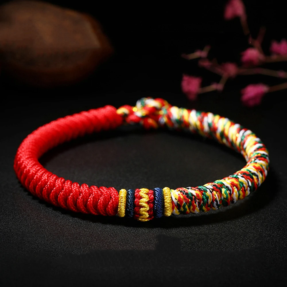 

Tibetan Buddhism Lucky Bracelets For Women Men Handmade Unisex Braid Red Thread Rope King Kong Knot Bracelets Jewelry Gifts
