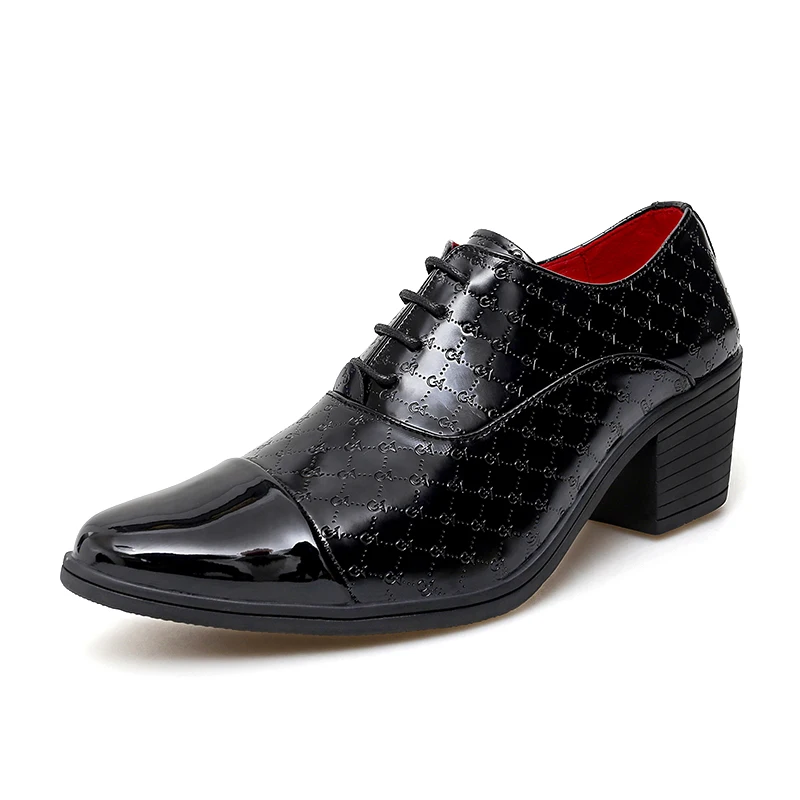 Men Formal Shoes High Heels Oxfords Mocassins Dress Driving Wedding Boat Shoes leather shoes