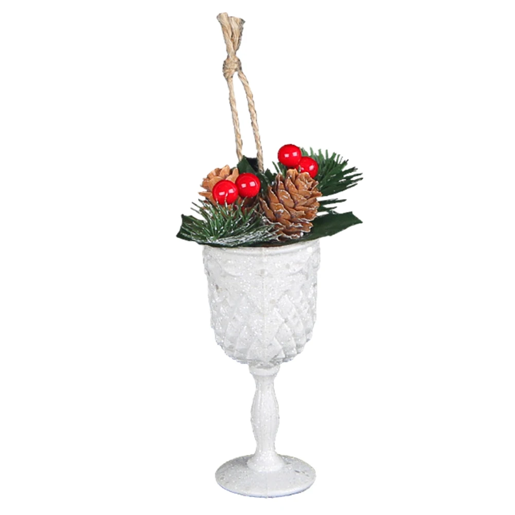 Pine Cone Christmas Tree Decor Pendant Glass Xmas Ornament