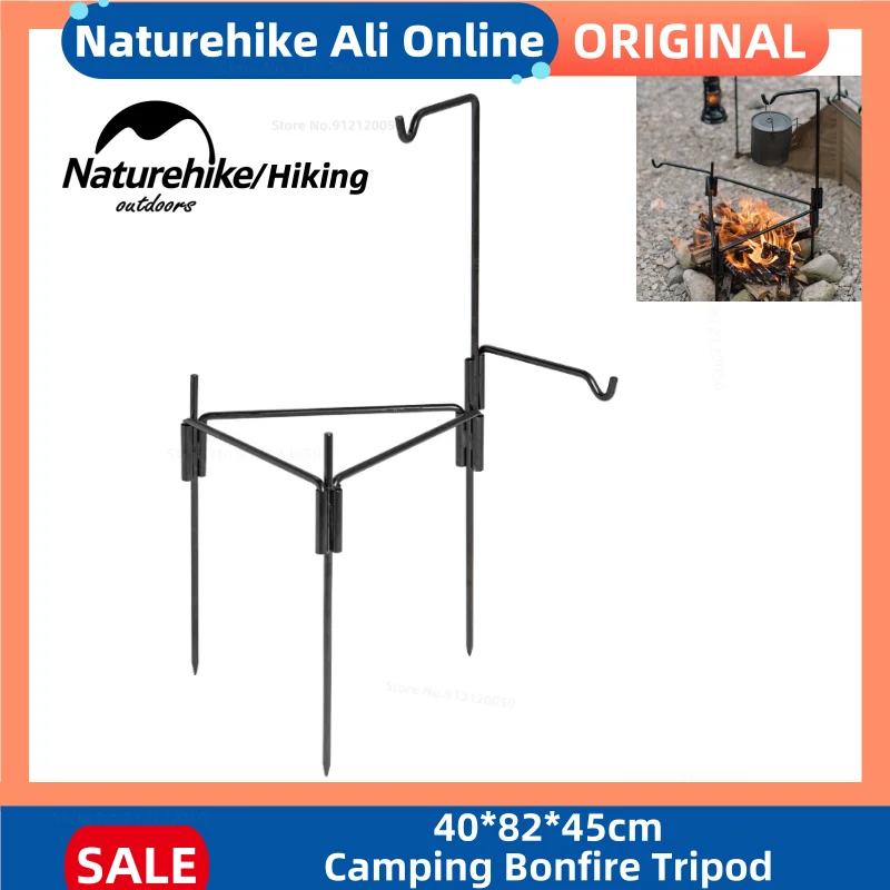 

Naturehike Camping Bonfire Tripod Portable Iron Combination Burning Frame Picnic Triangle Cooking Rack for Hanging Kettles