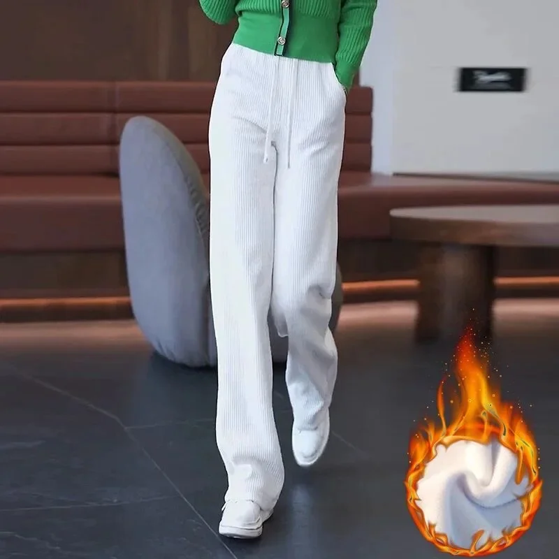 Creamy-white [fleece-lined warm style] with pockets