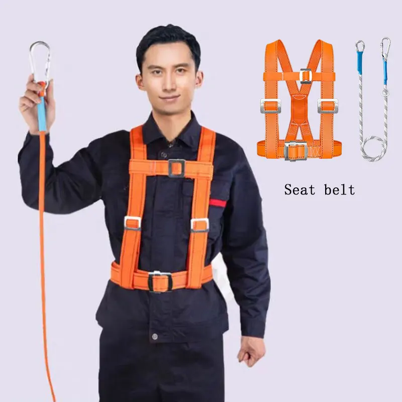 Safety Harness Fall Protection  Roofing Work Harnesses Full Body Safety Harness Construction Wear-resistant Thickened Sling Rope - 2