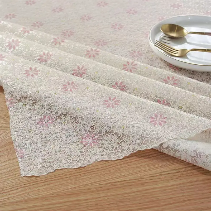 

Table Cloth PVC Household Waterproof Oilproof Table Cover Heat Protection Tablecloth Wash-free For Dining Tablecloth