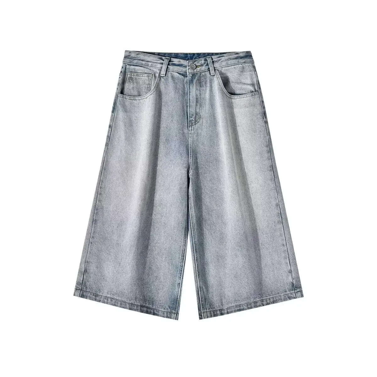 Wide-leg Seven-point Denim Shorts Men's 2025 Summer New High-end Fashion Brand Straight Casual Pants Man Jeans Y2k Clothes Baggy 3