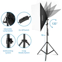 Andoer Professional Studio Photography Softbox Light Kit Including 50*70cm Softboxes/ Photography Umbrella/ 40W Light Bulbs/ 2M 2
