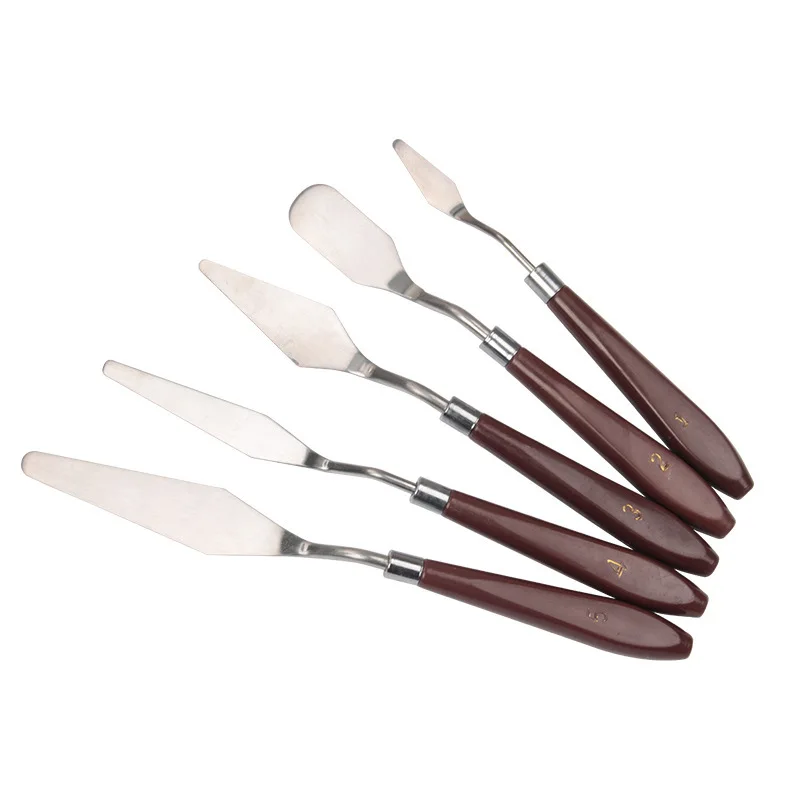 Stainless Steel Spatula Fondant Cream Mixing Scraper Oil Painting Palette Knife Baking Pastry Tools Kitchen Accessories