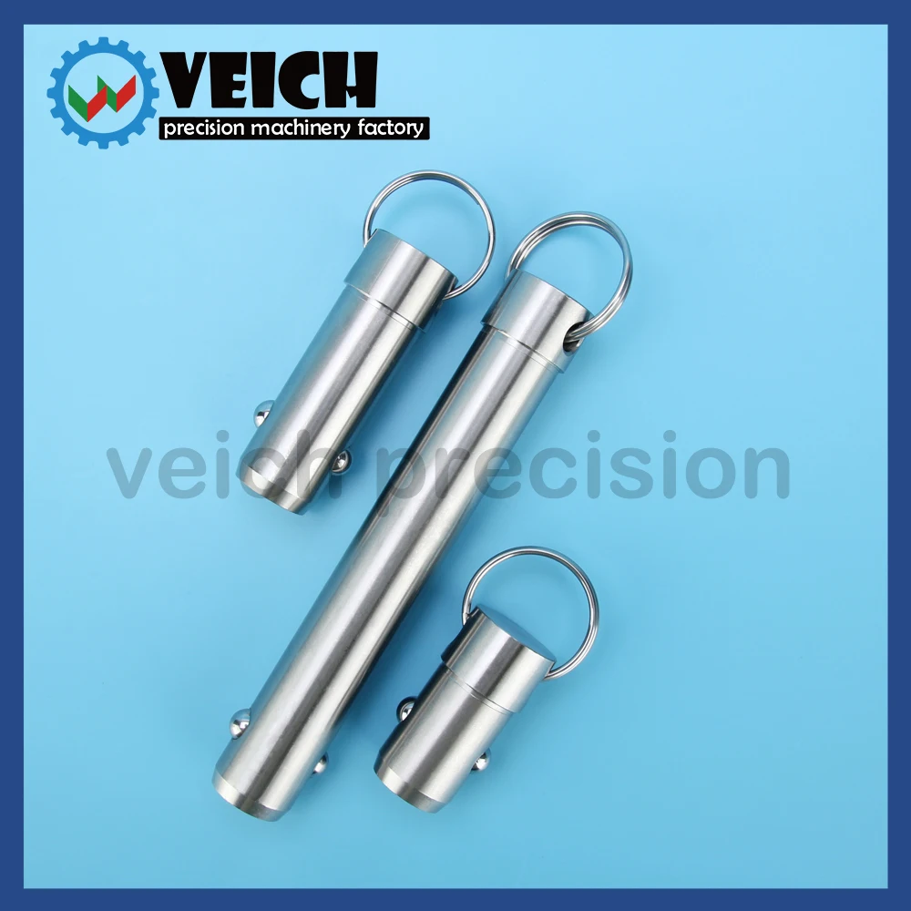 VCN114 스테인레스 스틸 스프링 유형 볼 헤드 잠금 핀 직경 525mm 풀 링 길이가 있는 퀵 릴리스 위치 핀 10100mm
