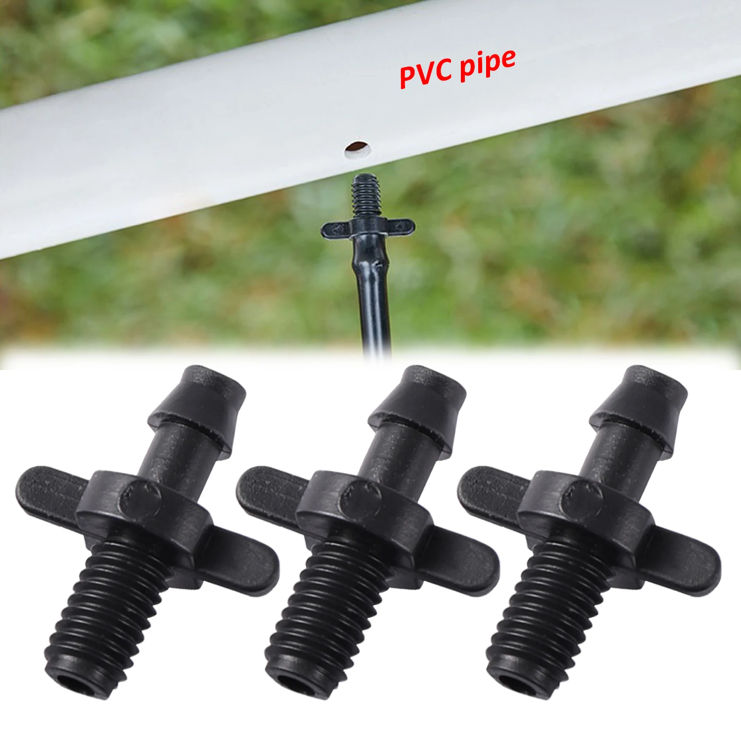 100Pcs 6mm Threaded Reducing to 1/4" Barbed Connector Garden Micro Drip Watering Irrigation Couplings 1/4'' Hose Fittings