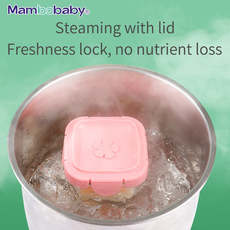 Baby Complementary Feeding Food Container Sealing Cap BPA-Free Glass Jar Portable Food Storage Mambobaby Formula Store Box