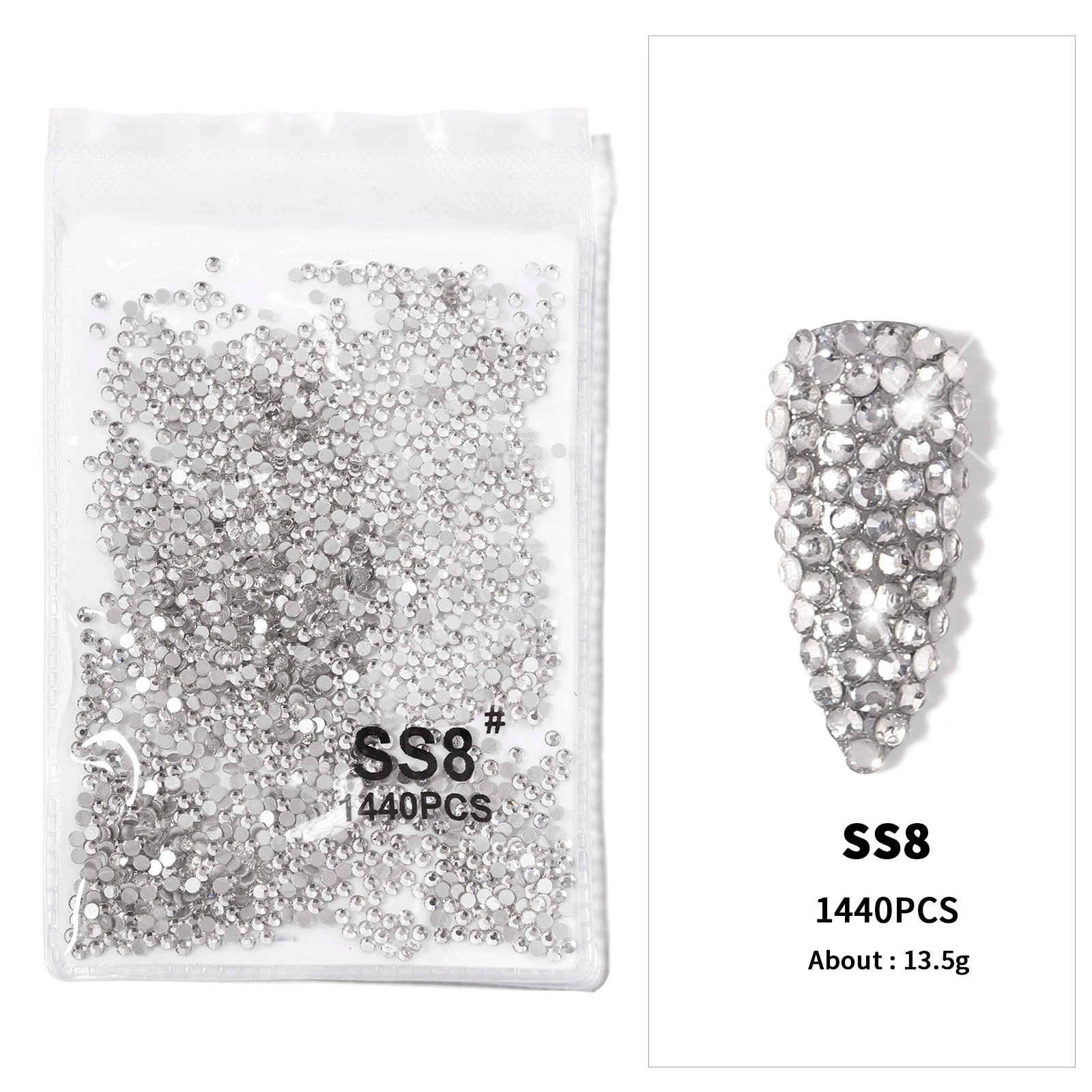 Sparkling Crystal Nail Art Rhinestones Kit with Tools