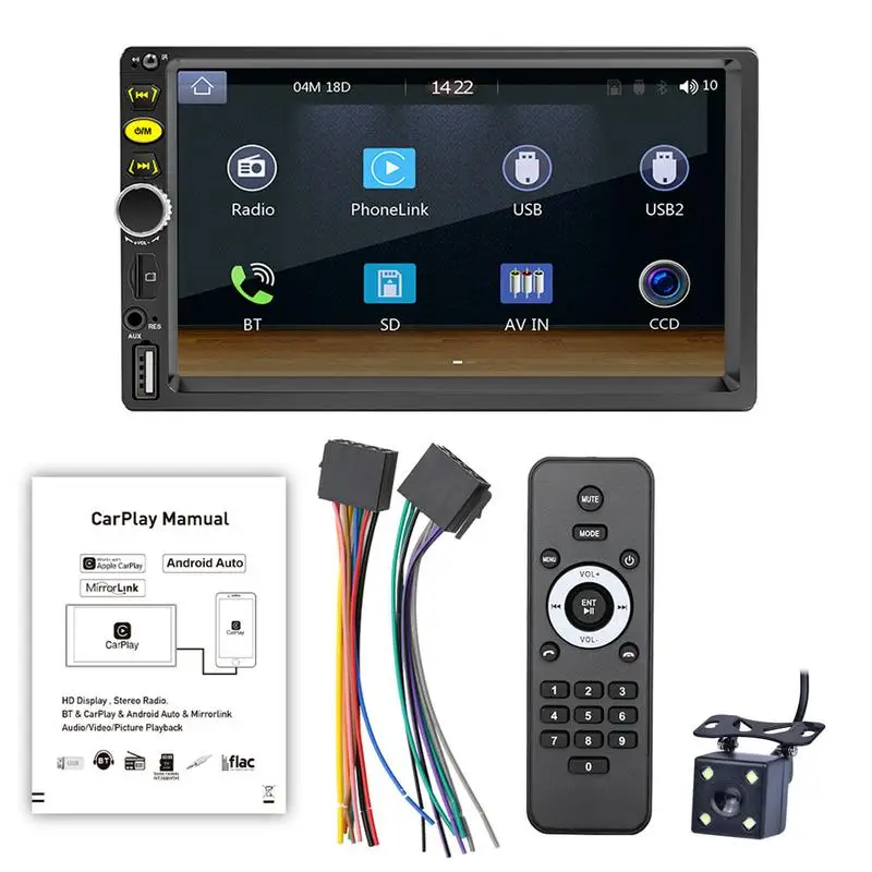 

Touch Screen Car Stereo Touchscreen Head Unit MP5 Player Support Reversing Image Input/Steering Wheel Control USB Remote
