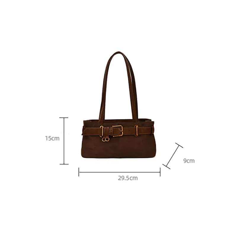 2025 Autumn/Winter New Retro Suede Underarm Bag Fashion Korean Edition Women's Shoulder Bag Large Capacity Commuter Bag Handbag