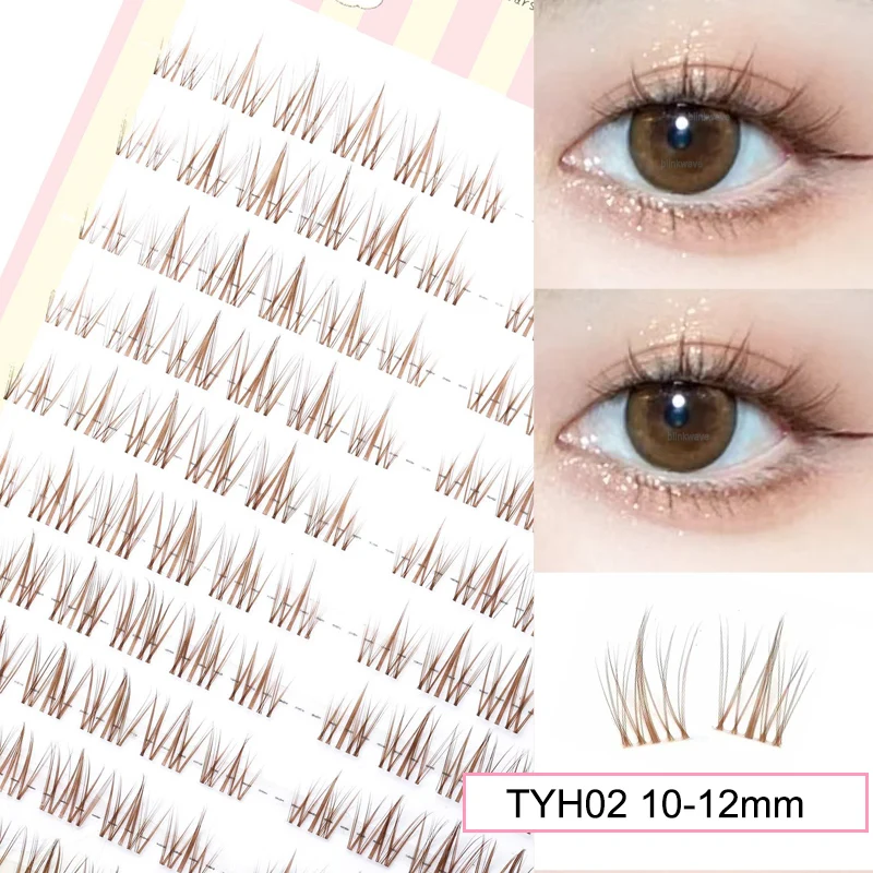 Sunflower Lashes - Brown Manga-Inspired Natural Soft Eyelashes, Large Capacity