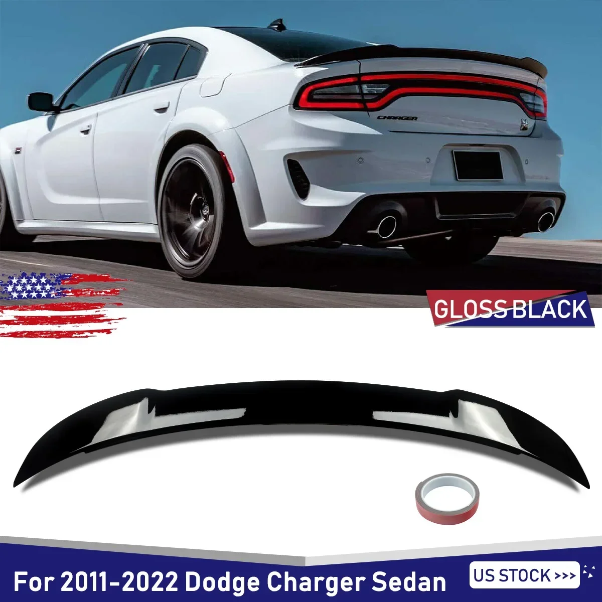 

Для 2011-2021 Dodge Charger SRT задний спойлер крыло губа стиль Hellcat блеск черный