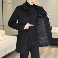 High Quality Fashion Single Sided Coat for Autumn/Winter 2022 New 50 Wool Men's Single Breasted Medium Long Wool Coat  M-4XL 1