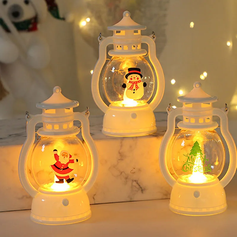 Festive LED Santa Claus & Snowman Lanterns - Indoor Holiday Decor Lighting, Battery Operated Christmas & New Year Ornaments