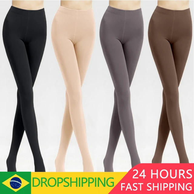 Women Winter Warm Leggings Ladies Fleece Lined Thick Thermal Full Foot  Tights Pants 3 Styles High Waist Elastic Wool Leggings