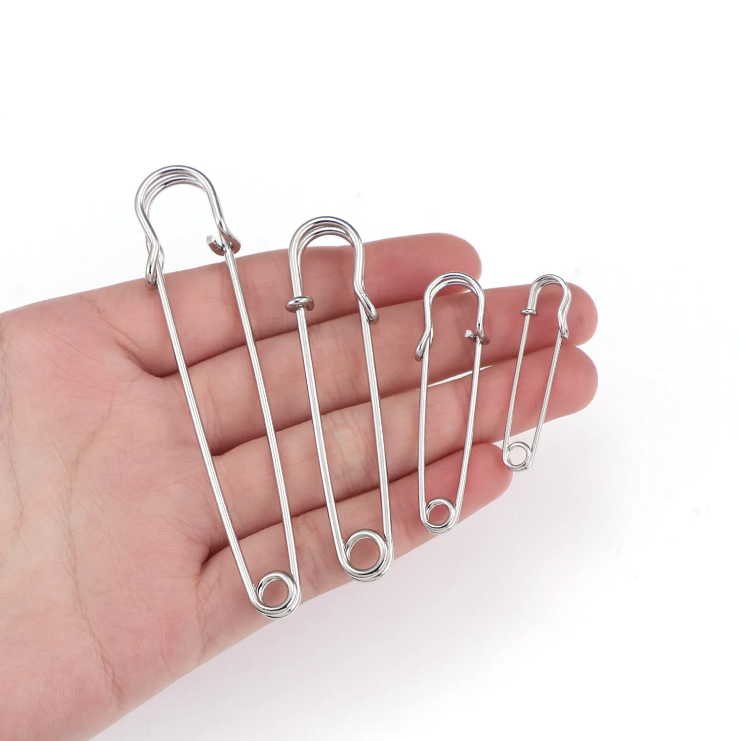 Description Picture 5 of item20Pcs 50mm Metal Safety Pins Silver/Gold/Black Large Safety Pin DIY Craft Sewing Tools Wedding Brooch Apparel Accessories