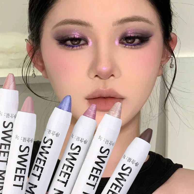 Glitter Eyeshadow Pencil Waterproof Lasting Matte White Shimmer Sdraiato Silkworm Eyeshadow Pen Highlighter Stick Eyes Makeup Tools