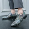 New 46 47 large size 48 pointed leather shoes for men business formal wear lace-up patent leather brightening face increase 6