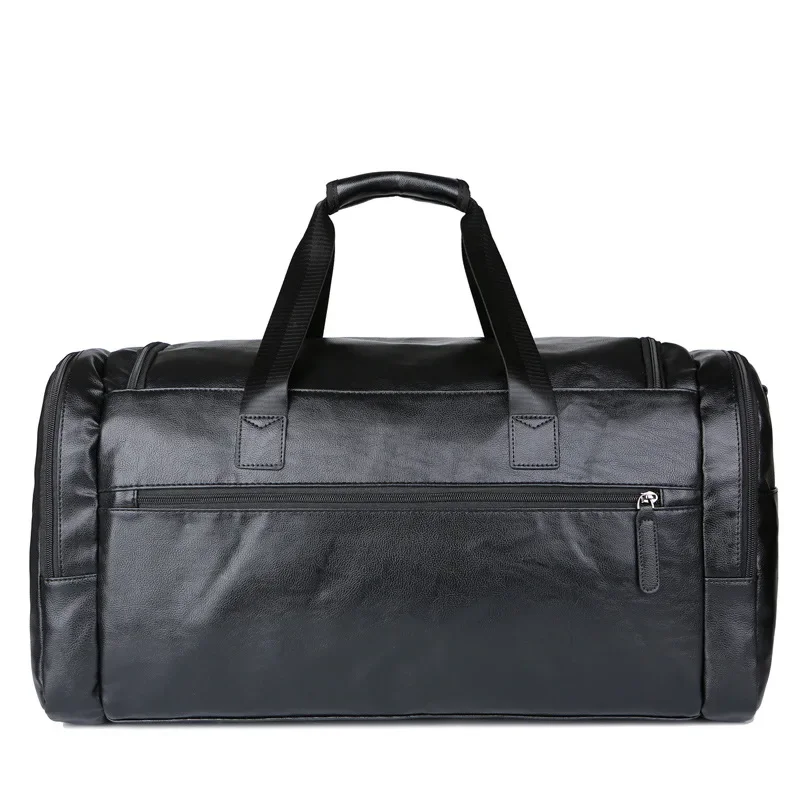 Large Men's Travel Tote Soft Leather Business Trip Holiday Handbag PU Shoulder Black Brown Bag Man Carry ON Luggage Pack Bags