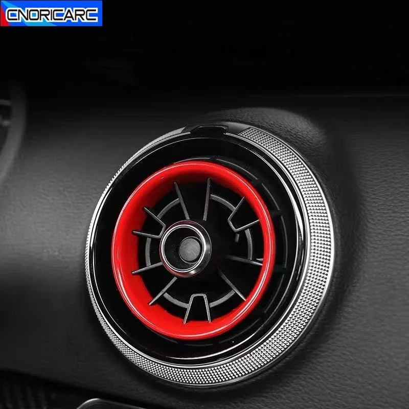 Center Console Air Conditioner Outlet Frame Cover Trim For Audi A3 8V 2013-2019 Carbon Fiber Color Interior Air Vents Circles