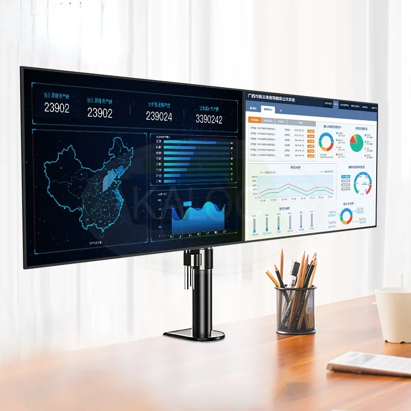 

Dual Monitor Desktop Mounting Bracket for 17 to 27-Inch LCD Screens Rotation & Tilt Adjustable Two-Arm Desk Stand Support