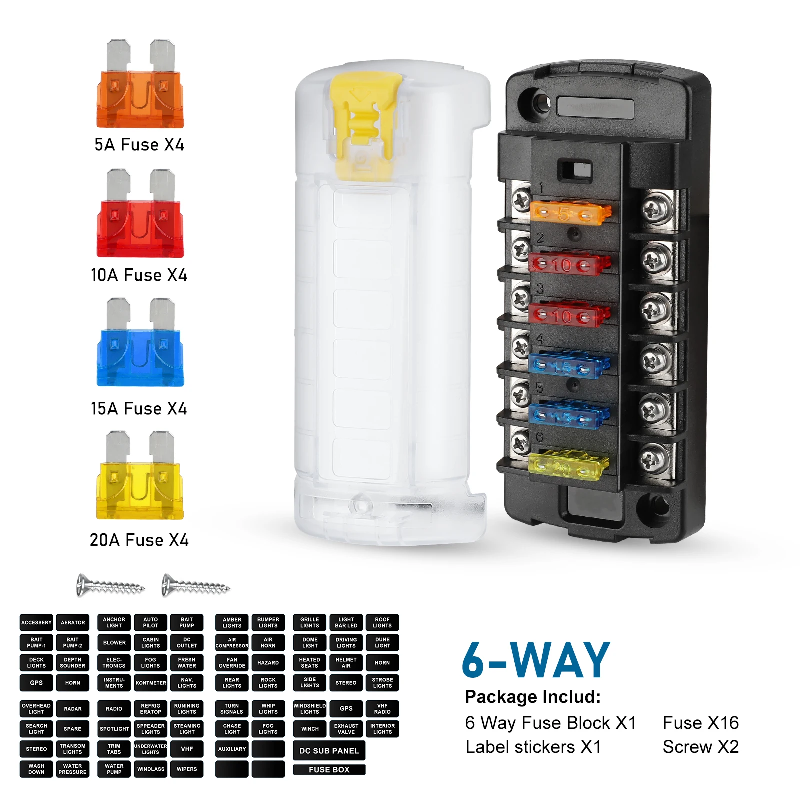 BLOCCO FUSIBILI IMPERMEABILE Un 6 Vie, E Indicatore LED E Scatola Dei Fusib9581 EUR 17,99 - Foto 8