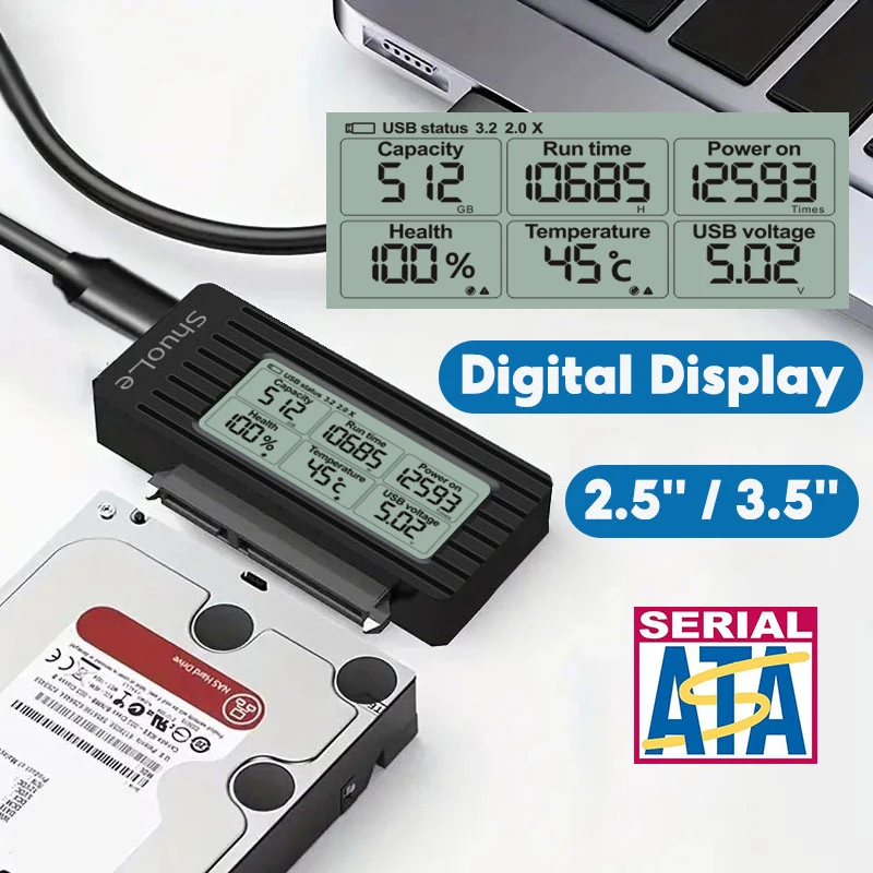 USB-SATA 어댑터 변환기 케이블 USB 3.2 3.0-2.5 인치 SSD HDD 하드 드라이브 용 SATA 변환기 외부 어댑터 액세서리