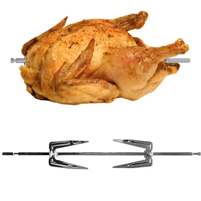 Rozsdamentes Acél Grill Villák Pulyka Csirke Pörkölt Nyárs Rotisserie Villa Ág A Konyhai Sütő Kiegészítőkhöz - Image 3
