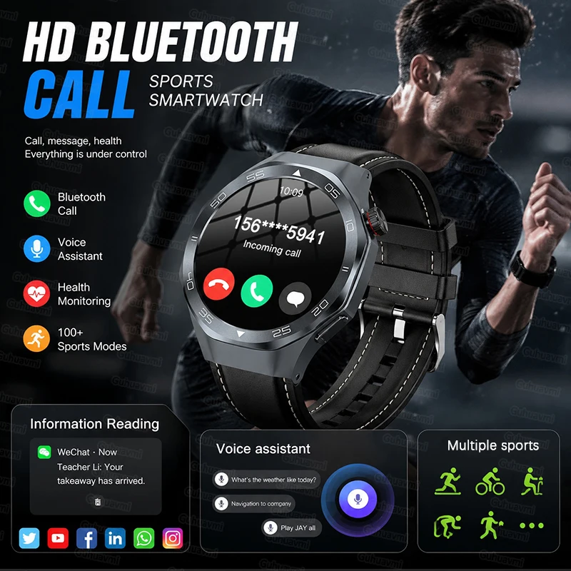 2026 New GPS Smart Watch GPS Trace Compass 3ATM Waterproof Tactics Sports Bluetooth Call Smart Watches For man For Android ios 6