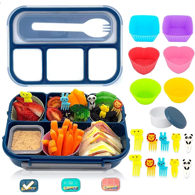 Lunch Bento Box Accessories Fruit Food Picks Silicone Cups Lunch Box  Dividers and Multi-Purpose Silicone Wrap Bands Sauce Case - AliExpress