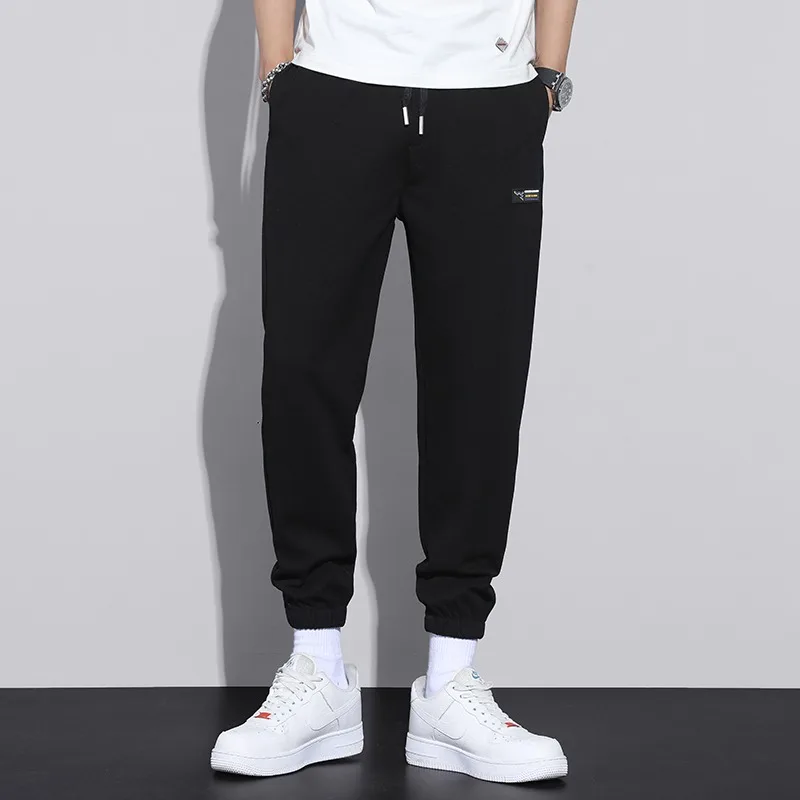 

Summer Black Grey Men Joggers Loose Sweatpants Hip Hop Streetwear Harem Pants Male Baggy Trousers Plus Size 2022 New Cotton
