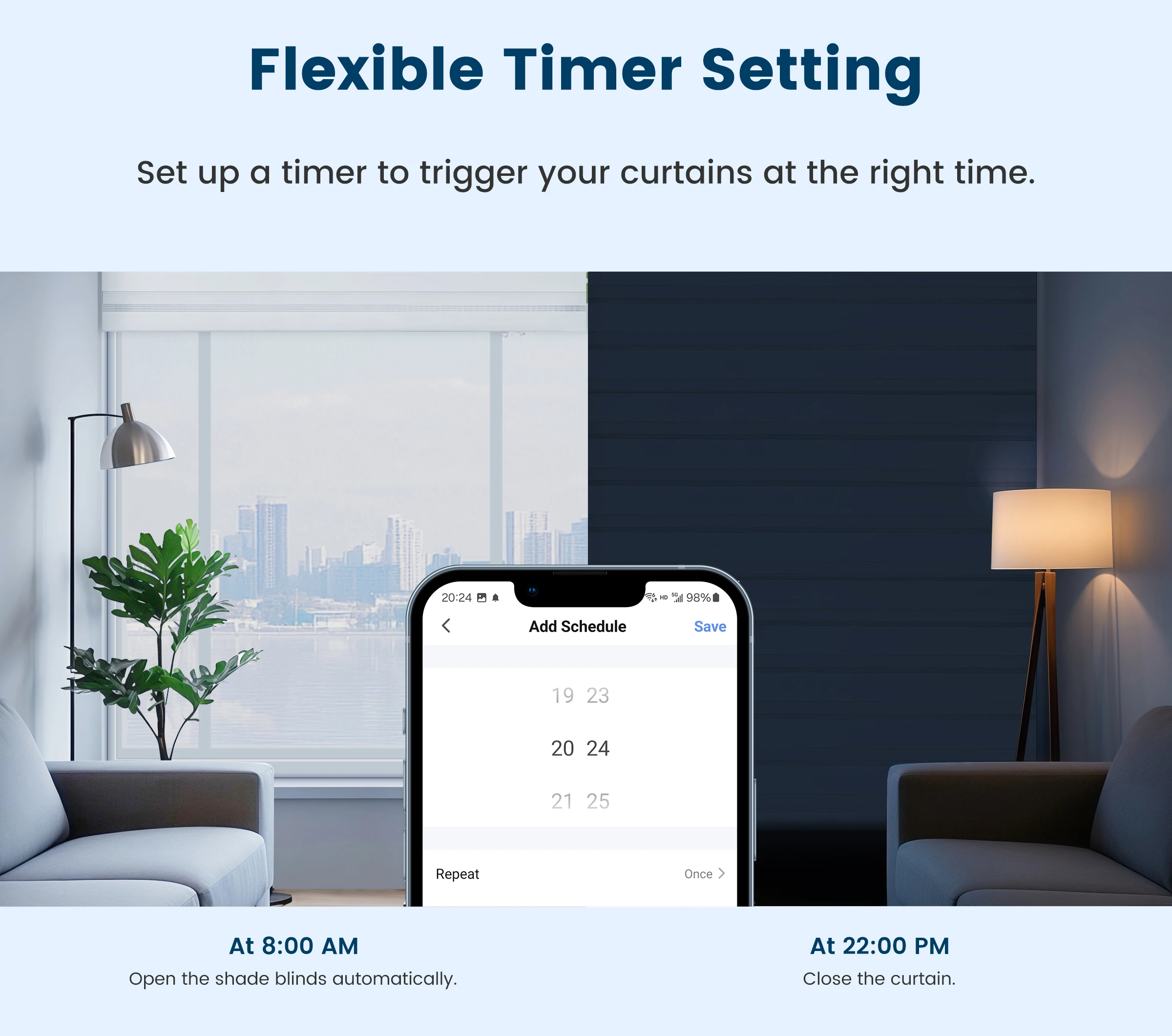Smart Curtain Motor - WiFi Motorized Roller Shade with Alexa  Google Home Support