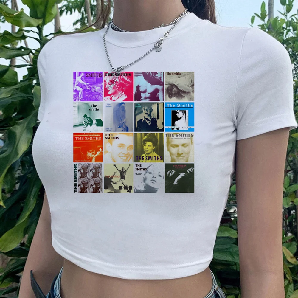 The Smiths Gothic Vintage Yk2 Crop Top Donna Yk2 Harajuku Kawai Kawaii Tee