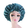 Reversible Satin Hair Caps Bonnets Double Layer Adjust Headwear Curly Hair Cover Hat For Sleeping Women Styling Accessories 2