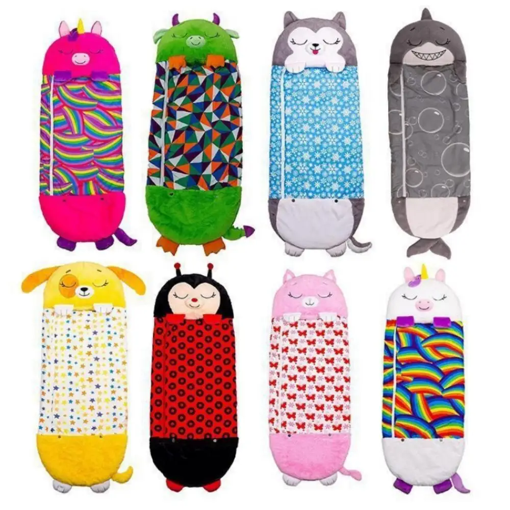 Cartoon Sleeping Bag For Children Animal Throw Pillow Folding Anti-Kick Comforter Sleeping Bag For Children Birthday Gift 6