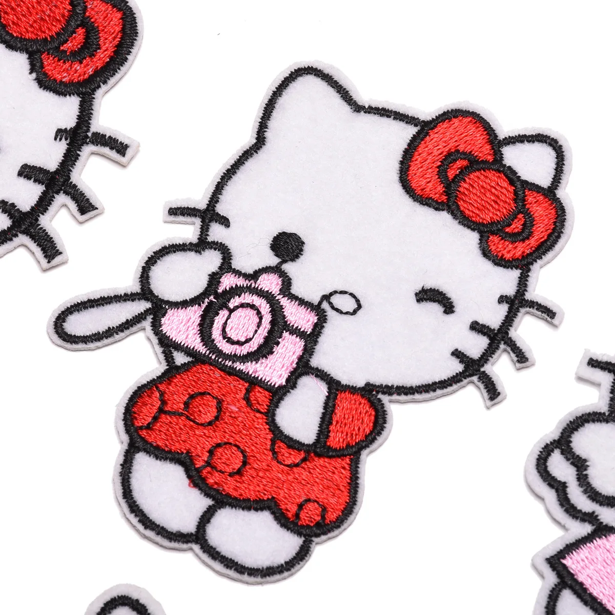 15Pcs Cute KT Cat Hello Kitty For Child Clothes Iron Embroidered Patches For Hat Jeans Sticker Sew Ironing Patch Applique Badge