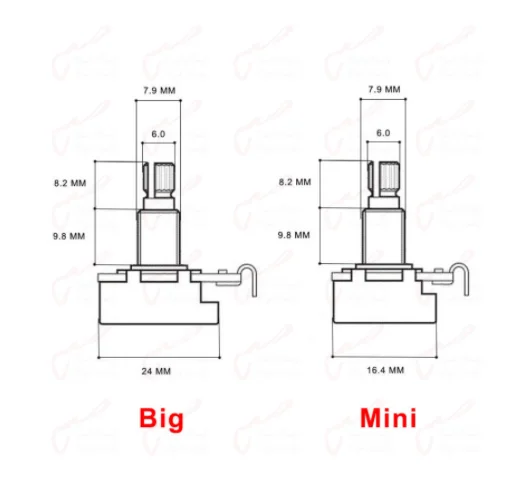 Professional Alpha Brass Shaft Potentiometer ( POT ) for Electric Guitars & Bass Accessories in Stock Discount Good Quality