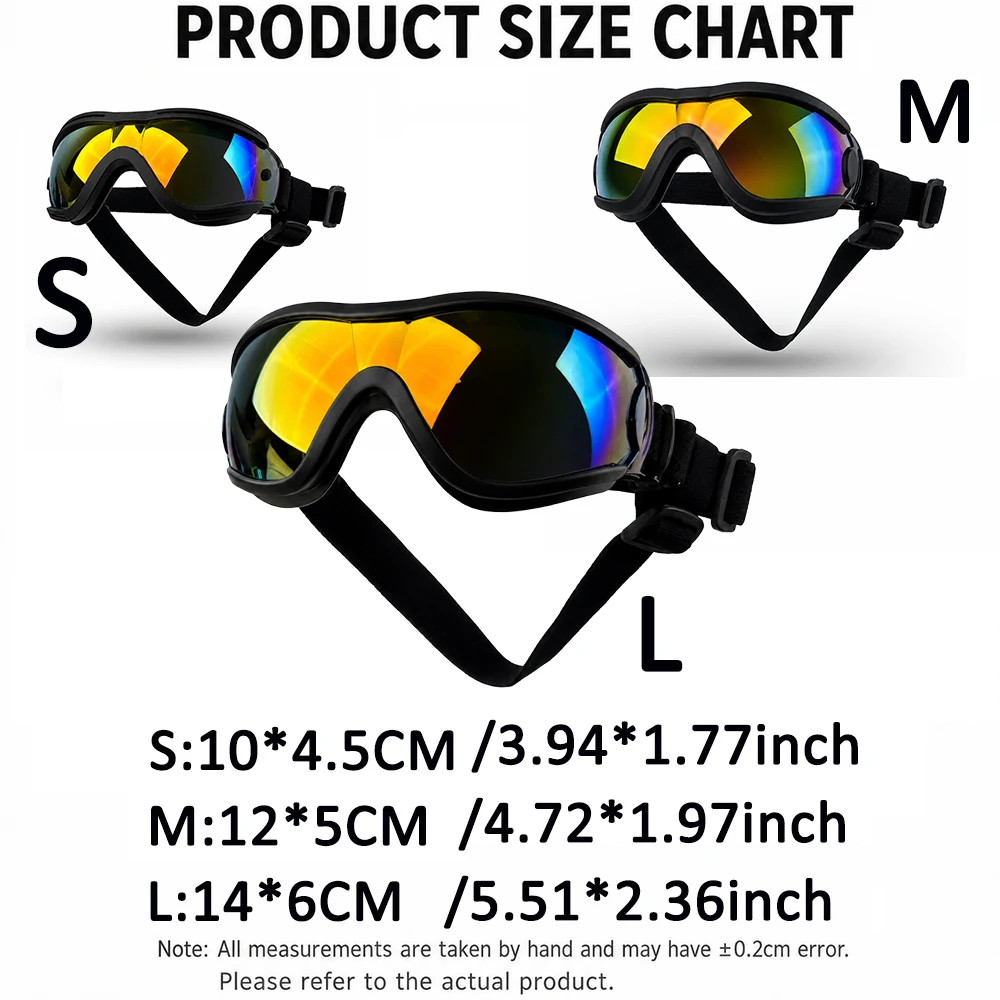 Dog Sunglasses - UV Protection & Adjustable Fit, Fashionable and Windproof
