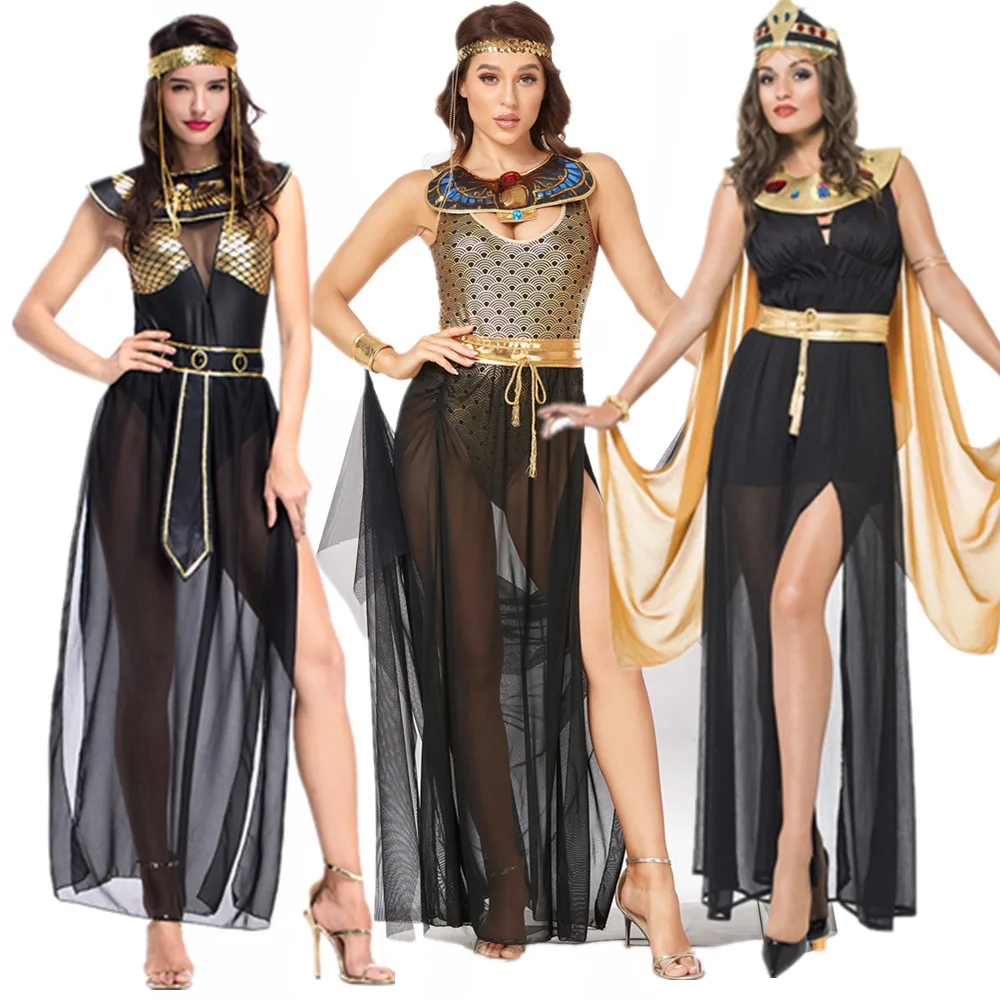 

Medieval Halloween Ancient Egypt Cleopatra Queen Costumes for Women Adult Egyptian Pharaoh Cosplay Carnival Party Fancy Dress