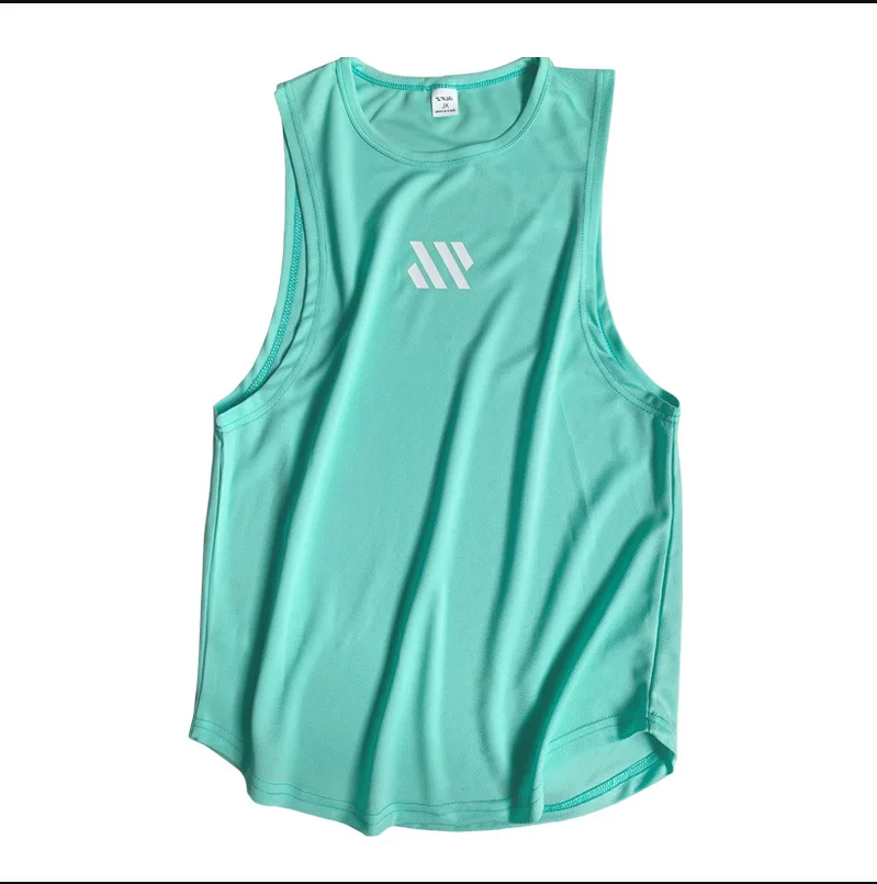 Mens Workout Tank Tops Mash Fabric Quick Dry Muscle Sleeveless Shirts Cut Off Slim Fit  Bodybuilding Gym Tees Singlet