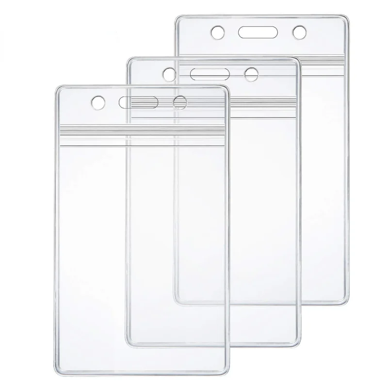 

10Pcs/set Vertical Card Holder ID Tag Pass Work Card Case Sleeve Name Badge Holder Transparent Vinyl Working Permit Sleeve