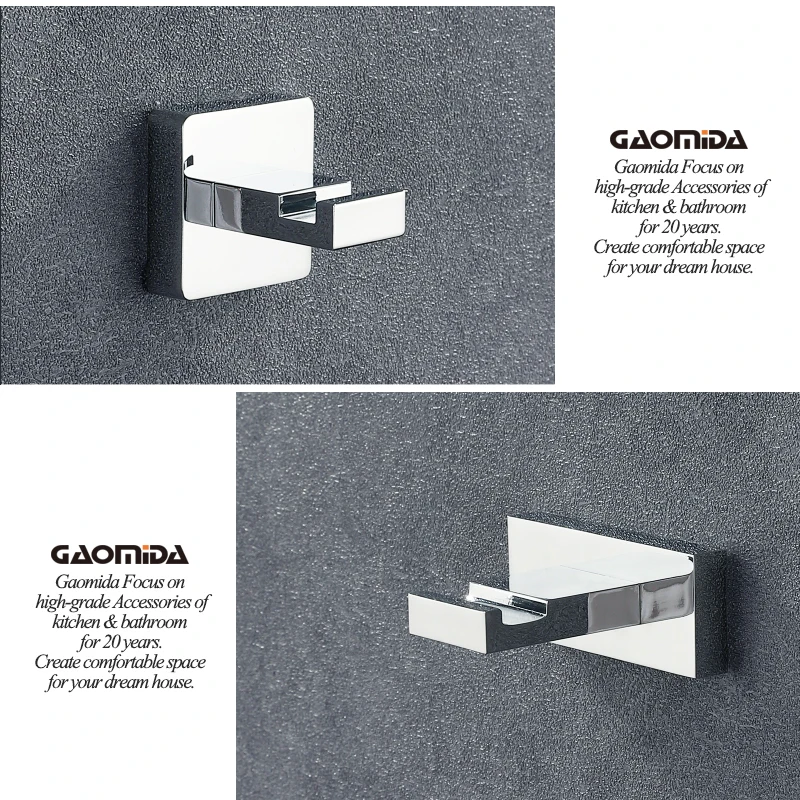 Messing Chrom Badezimmer Wand Mantel Rack Hängen Haken Für Küche Zubehör Wc Kleiderbügel Flur Tür Robe Handtuch Halter – Detail 6