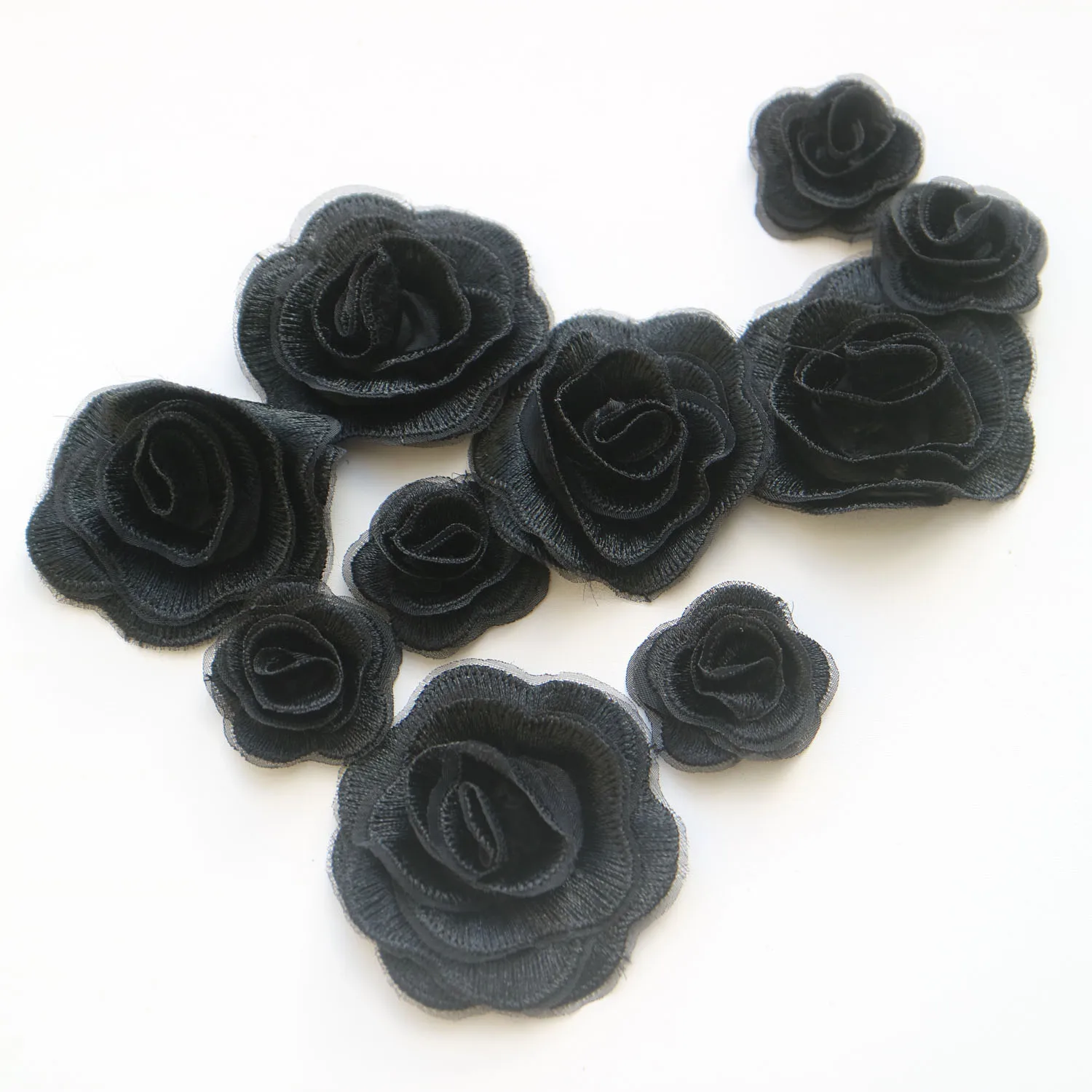 10 개/대 DIY 자수 꽃 장미 패치 의류 수 놓은 꽃 패치 가방 장식 parches applique